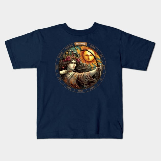 ZODIAC Sagittarius - Astrological SAGITTARIUS - SAGITTARIUS - ZODIAC sign - Van Gogh style - 4 Kids T-Shirt by ArtProjectShop